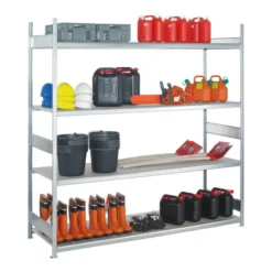 Schulte Grundregal Weitspannregal WS 2000 Mit Stahlböden 3000 X 2500 X 800 Mm Verzinkt 5 Ebenen Fachlast 400 Kg Feldlast 2.000 Kg