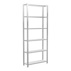 Schulte Grundregal Steckregal MULTIplus150 2500 X 1000 X 300 Mm 6 Fachböden Kreuzstrebe RAL 7035 Lichtgrau