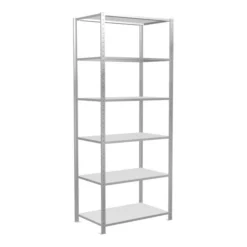 Schulte Grundregal Steckregal MULTIplus150 2500 X 1000 X 600 Mm 6 Fachböden Kreuzstrebe RAL 7035 Lichtgrau