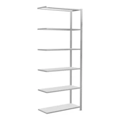 Schulte Anbauregal Steckregal MULTIplus150 2500 X 1000 X 400 Mm 6 Fachböden Kreuzstrebe RAL 7035 Lichtgrau