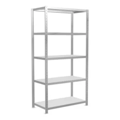 Schulte Grundregal Steckregal MULTIplus330 2000 X 1000 X 500 Mm 5 Fachböden Kreuzstrebe RAL 7035 Lichtgrau