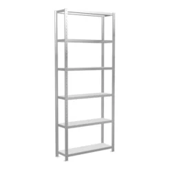 Schulte Grundregal Steckregal MULTIplus330 2500 X 1000 X 300 Mm 6 Fachböden Kreuzstrebe RAL 7035 Lichtgrau