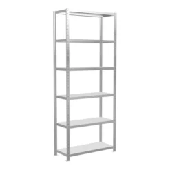 Schulte Grundregal Steckregal MULTIplus330 2500 X 1000 X 400 Mm 6 Fachböden Kreuzstrebe RAL 7035 Lichtgrau