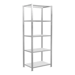 Schulte Grundregal Steckregal MULTIplus150 2000 X 750 X 500 Mm 5 Fachböden Kreuzstrebe RAL 7035 Lichtgrau