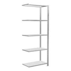 Schulte Anbauregal Steckregal MULTIplus150 2000 X 750 X 400 Mm 5 Fachböden Kreuzstrebe RAL 7035 Lichtgrau