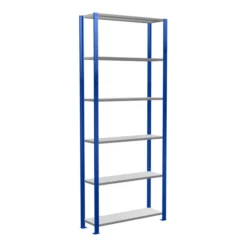 Schulte Grundregal Steckregal MULTIplus150 2500 X 1000 X 300 Mm 6 Fachböden Kreuzstrebe RAL 5010/verzinkt