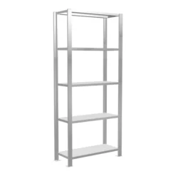 Schulte Büroregal Schraubsystem MULTIplus85, 5 Fachböden, Kreuzstrebe, Einseitig Nutzbar, Tiefe 300 Mm, Aussteifung Durch Eckwinkel, Mit Anschlagleiste