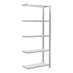 Schulte Anbauregal Büro-Steckregal MULTIplus85 1800 X 750 X 300 Mm 5 Fachböden Kreuzstrebe RAL 7035 Lichtgrau Mit Anschlagleiste