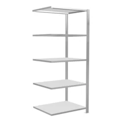 Schulte Anbauregal Schraubsystem MULTIplus150, 5 Fachböden, Beidseitig Nutzbar, Tiefe 600 Mm, Aussteifung Durch Längenriegel, Mit Mittelanschlag