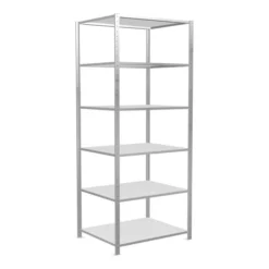 Schulte Grundregal Steckregal MULTIplus150 2500 X 1000 X 800 Mm 6 Fachböden Kreuzstrebe RAL 7035 Lichtgrau