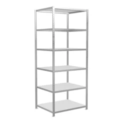 Schulte Grundregal Steckregal MULTIplus250 2500 X 1000 X 800 Mm 6 Fachböden Kreuzstrebe RAL 7035 Lichtgrau