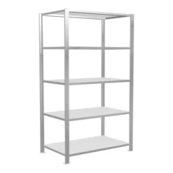 Schulte Grundregal Büro-Steckregal MULTIplus150 1800 X 1000 X 600 Mm 5 Fachböden Längenriegel RAL 7035 Lichtgrau Mit Mittelanschlag