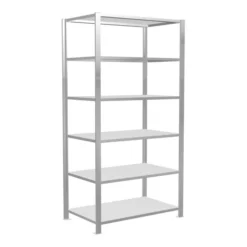 Schulte Grundregal Büro-Steckregal MULTIplus150 2000 X 1000 X 600 Mm 6 Fachböden Längenriegel RAL 7035 Lichtgrau Ohne Mittelanschlag