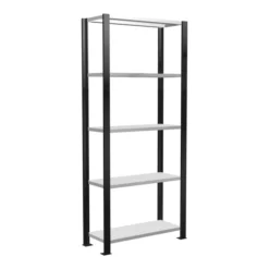 Schulte Grundregal Büro-Steckregal MULTIplus85 1800 X 1000 X 300 Mm 5 Fachböden Kreuzstrebe Schwarz/RAL 7035 Lichtgrau Mit Anschlagleiste