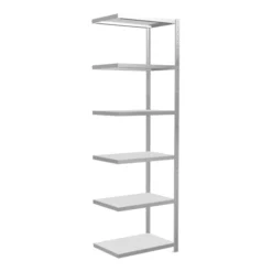 Schulte Anbauregal Steckregal MULTIplus250 2500 X 750 X 500 Mm 6 Fachböden Kreuzstrebe RAL 7035 Lichtgrau