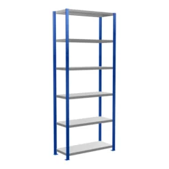Schulte Grundregal Steckregal MULTIplus330 2500 X 1000 X 400 Mm 6 Fachböden Kreuzstrebe RAL 5010 Enzianblau/verzinkt