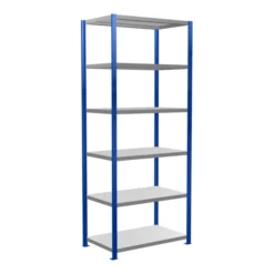 Schulte Grundregal Steckregal MULTIplus330 2500 X 1000 X 600 Mm 6 Fachböden Kreuzstrebe RAL 5010 Enzianblau/verzinkt