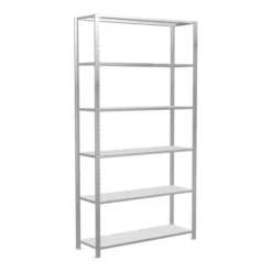 Schulte Grundregal Steckregal MULTIplus150 2500 X 1300 X 400 Mm 6 Fachböden Kreuzstrebe RAL 7035 Lichtgrau