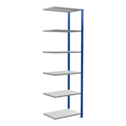 Schulte Anbauregal Steckregal MULTIplus150 2500 X 750 X 500 Mm 6 Fachböden Kreuzstrebe RAL 5010 Enzianblau/verzinkt/verzinkt