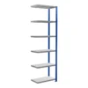 Schulte Anbauregal Steckregal MULTIplus250 2500 X 750 X 400 Mm 6 Fachböden Kreuzstrebe RAL 5010 Enzianblau/verzinkt/verzinkt