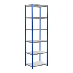 Schulte Grundregal Steckregal MULTIplus250 2500 X 750 X 500 Mm 6 Fachböden Kreuzstrebe RAL 5010 Enzianblau/verzinkt/verzinkt