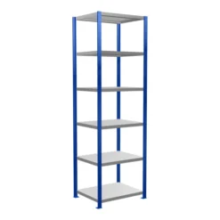 Schulte Grundregal Steckregal MULTIplus250 2500 X 750 X 600 Mm 6 Fachböden Kreuzstrebe RAL 5010 Enzianblau/verzinkt/verzinkt