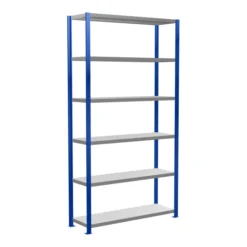 Schulte Grundregal Steckregal MULTIplus250 2500 X 1300 X 400 Mm 6 Fachböden Kreuzstrebe RAL 5010 Enzianblau/verzinkt