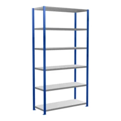 Schulte Grundregal Steckregal MULTIplus250 2500 X 1300 X 500 Mm 6 Fachböden Kreuzstrebe RAL 5010 Enzianblau/verzinkt