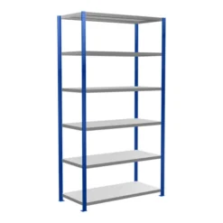 Schulte Grundregal Steckregal MULTIplus250 2500 X 1300 X 600 Mm 6 Fachböden Kreuzstrebe RAL 5010 Enzianblau/verzinkt