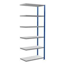 Schulte Anbauregal Steckregal MULTIplus250 2500 X 1000 X 500 Mm 6 Fachböden Kreuzstrebe RAL 5010 Enzianblau/verzinkt