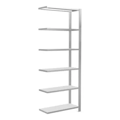 Schulte Anbauregal Stecksystem MULTIplus85, 6 Fachböden, Einseitig Nutzbar, Tiefe 300 Mm, Aussteifung Durch Kreuzstrebe