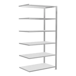 Schulte Anbauregal Schraubsystem MULTIplus150, 6 Fachböden, Beidseitig Nutzbar, Tiefe 600 Mm, Aussteifung Durch Längenriegel