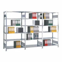 Schulte Grundregal Büro-Schraubregal MULTIplus150 1800 X 1300 X 600 Mm 5 Fachböden RAL 7035 Lichtgrau Mit Mittelanschag