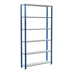 Schulte Grundregal Steckregal MULTIplus150 2500 X 1300 X 300 Mm 6 Fachböden Kreuzstrebe RAL 5010 Enzianblau/verzinkt