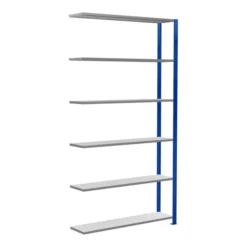 Schulte Anbauregal Steckregal MULTIplus150 2500 X 1300 X 300 Mm 6 Fachböden Kreuzstrebe RAL 5010 Enzianblau/verzinkt