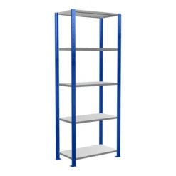 Schulte Grundregal Steckregal MULTIplus150 2000 X 750 X 400 Mm 5 Fachböden Kreuzstrebe RAL 5010 Enzianblau/verzinkt/verzinkt