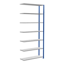 Schulte Anbauregal Steckregal MULTIplus150 3000 X 1300 X 400 Mm 7 Fachböden Kreuzstrebe RAL 5010 Enzianblau/verzinkt