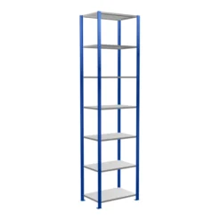 Schulte Grundregal Steckregal MULTIplus150 3000 X 750 X 500 Mm 7 Fachböden Kreuzstrebe RAL 5010 Enzianblau/verzinkt/verzinkt