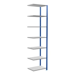 Schulte Anbauregal Steckregal MULTIplus150 3000 X 750 X 500 Mm 7 Fachböden Kreuzstrebe RAL 5010 Enzianblau/verzinkt/verzinkt