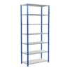 Schulte Grundregal Steckregal MULTIplus150 3000 X 1300 X 600 Mm 7 Fachböden Kreuzstrebe RAL 5010 Enzianblau/verzinkt