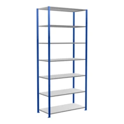 Schulte Grundregal Steckregal MULTIplus150 3000 X 1300 X 600 Mm 7 Fachböden Kreuzstrebe RAL 5010 Enzianblau/verzinkt