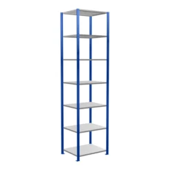 Schulte Grundregal Steckregal MULTIplus150 3000 X 750 X 600 Mm 7 Fachböden Kreuzstrebe RAL 5010 Enzianblau/verzinkt/verzinkt