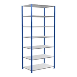 Schulte Grundregal Steckregal MULTIplus150 3000 X 1300 X 800 Mm 7 Fachböden Kreuzstrebe RAL 5010 Enzianblau/verzinkt