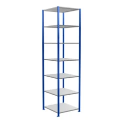 Schulte Grundregal Steckregal MULTIplus150 3000 X 750 X 800 Mm 7 Fachböden Kreuzstrebe RAL 5010 Enzianblau/verzinkt/verzinkt