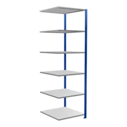 Schulte Anbauregal Steckregal MULTIplus150 2500 X 750 X 800 Mm 6 Fachböden Kreuzstrebe RAL 5010 Enzianblau/verzinkt/verzinkt