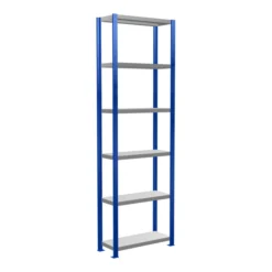Schulte Grundregal Steckregal MULTIplus250 2500 X 750 X 300 Mm 6 Fachböden Kreuzstrebe RAL 5010 Enzianblau/verzinkt/verzinkt