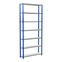 Schulte Grundregal Steckregal MULTIplus250 3000 X 1300 X 300 Mm 7 Fachböden Kreuzstrebe RAL 5010 Enzianblau/verzinkt