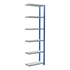 Schulte Anbauregal Steckregal MULTIplus250 2500 X 750 X 300 Mm 6 Fachböden Kreuzstrebe RAL 5010 Enzianblau/verzinkt/verzinkt