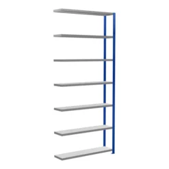 Schulte Anbauregal Steckregal MULTIplus250 3000 X 1300 X 300 Mm 7 Fachböden Kreuzstrebe RAL 5010 Enzianblau/verzinkt