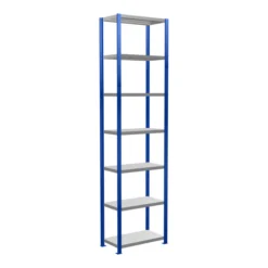 Schulte Grundregal Steckregal MULTIplus250 3000 X 750 X 400 Mm 7 Fachböden Kreuzstrebe RAL 5010 Enzianblau/verzinkt/verzinkt